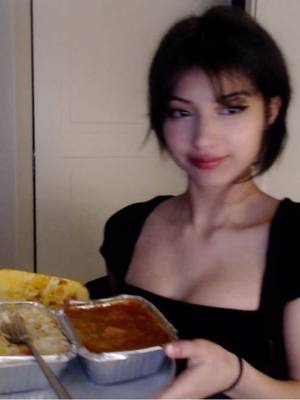 A post by @sanymaaa on TikTok caption: indian food so spicy it made me serve (cry) 