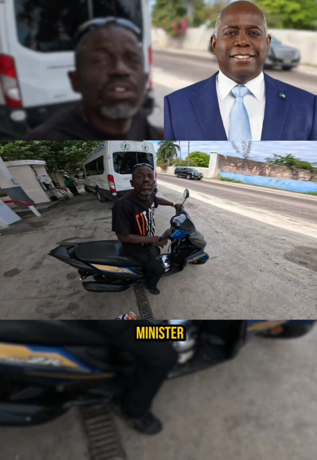 A post by @brian_636 on TikTok caption: Running into Bahamas Prime Minister #ride #scooter #vlog 
