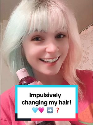 A post by @blooberrytrain on TikTok caption: I’m still planning on getting my hair overhauled in Japan next month… but how do we feel about this temporary placeholder? 🩷 #hairdye #hairdyetransformation #fyp #fypシ 