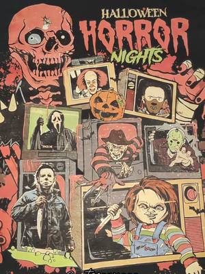 A post by @_itscarinaaa on TikTok caption: Spooky season is 6 months away! 👻🎃 Get ready for Halloween Horror Nights with this killer tee from JodieKitchensUS! 🩸🔥 Perfect for horror fans & thrill-seekers. Grab yours before they disappear… 👀💀 #HalloweenHorrorNights #SpookySeason #JodieKitchensUS #HorrorFans #HauntedVibes #TikTokShop #chucky #michaelmyers #ghostface #it #freddykruger #jason 