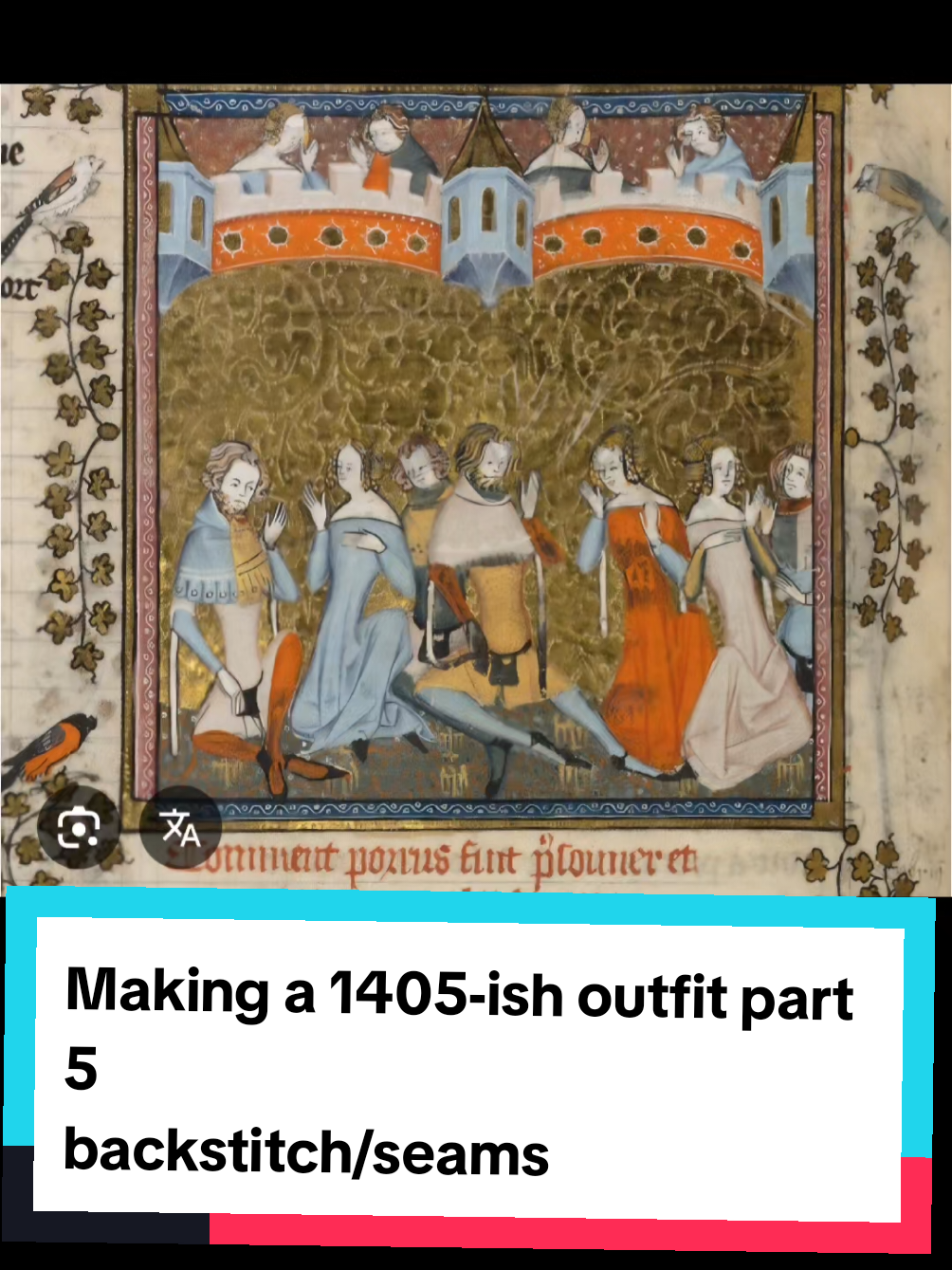 A post by @magpie6493 on TikTok caption: Hope my voice is loud enough here was feeling a bit unwell when I was originally recording this.  Having fun doing this so far hope spme of you will be able to learn from this. I'm not by any means an expert on this kind of sewing hut am doing my best.  #history #historicalreenactment #medievaltiktok #medieval #wip #reenactment 