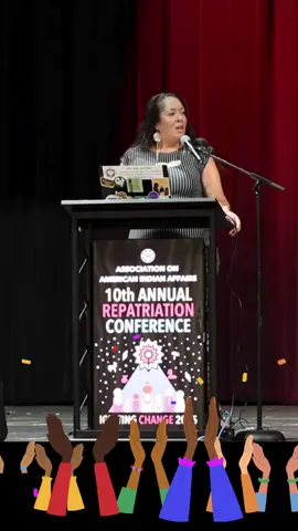A post by @americanindianaffairsorg on TikTok caption: The fight to bring our loved ones home continues. But the answers to justice and healing have always been with us—in our stories, our land, and our DNA. 🎥 Watch Abigail Echohawk’s keynote on our YouTube Channel now! #linkinbio #2025RepatriationConference