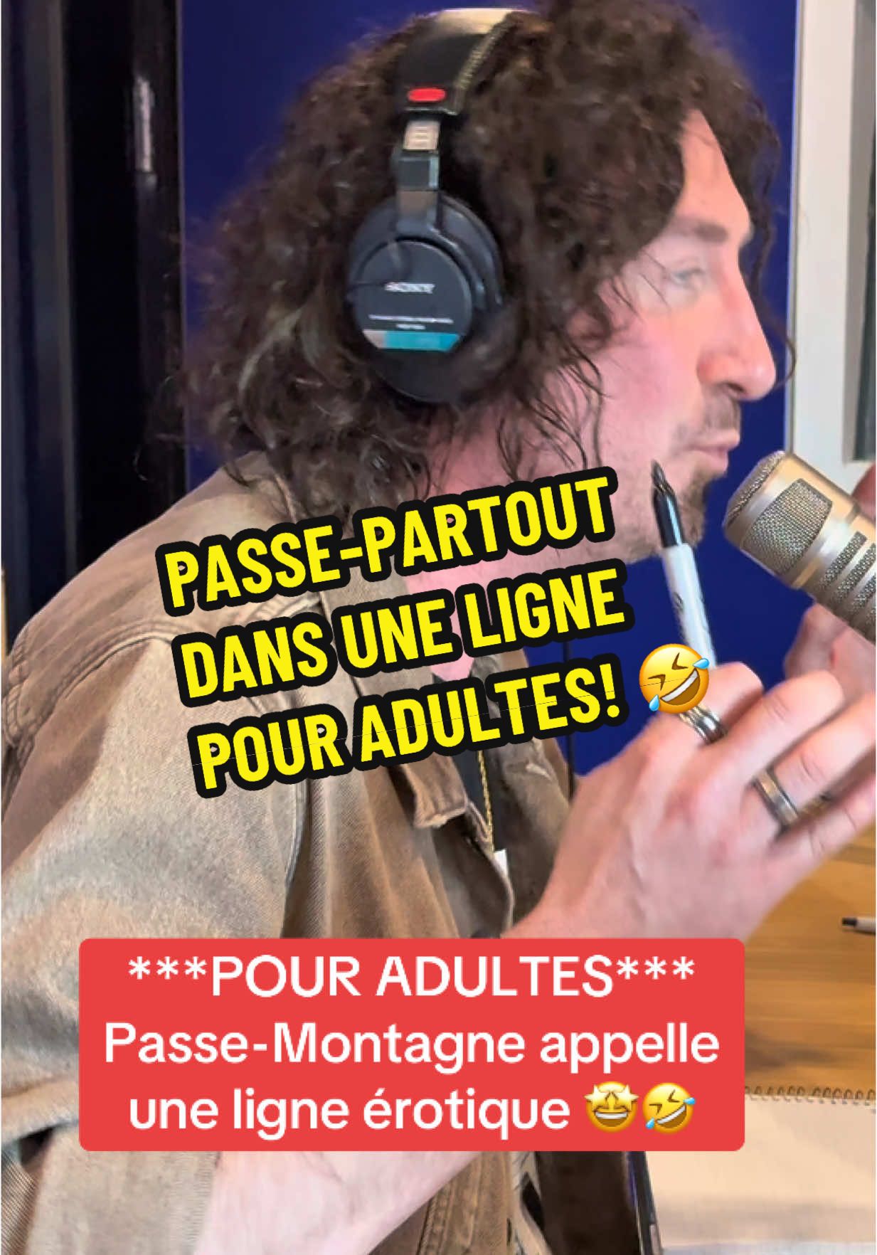 A post by @sebtrudelradio on TikTok caption: Des extraits du vrai Passe-Montagne dans un appel pour adultes 🤣🤣🤣 #Prank #coup #Radio #quebecois #drole #Humour #insolence #montreal #energie #pourtoi  #Foryou #Blagues #blague #NRJ  #insolence #fyp #qc #podcastqc #quebectok #tiktokquebec #quebectiktok 