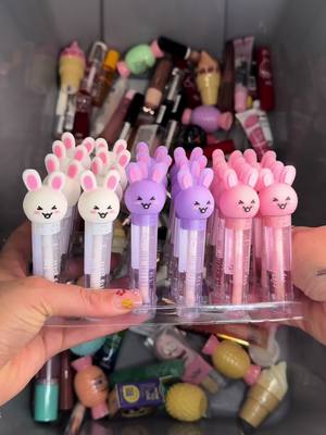 A post by @luckygirlscoops on TikTok caption: Restock Our Lucky Lipgloss Scoop With Me Part 1 💖 • • • #lipgloss #cosmetics #asmr #asmrsounds #lipglossaddict #lipcare #ilovelipgloss