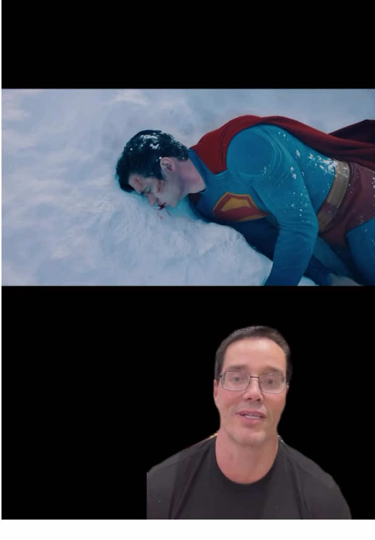 A post by @petjordan on TikTok caption: TRAILER SUPERMAN - Novo filme do James Gunn. Curtiu? #superman #warner #trailer #filme #react #fy