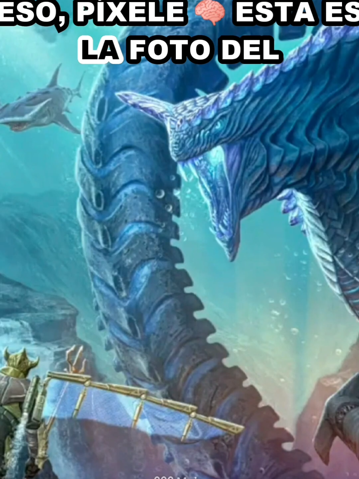 A post by @lavelociblue on TikTok caption: AQUATICA Nuevo DLC ARK Survival EVOLVED con trailer hecho con IA🤣 #lavelociblue #arkascended #gamingentiktok🎮 