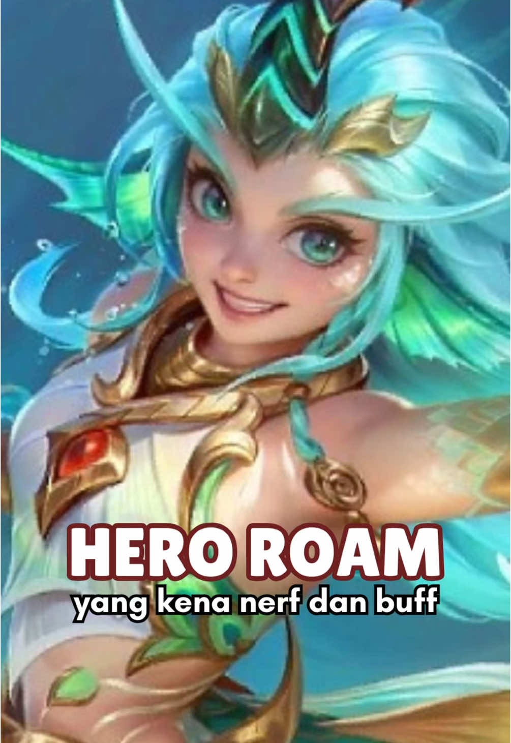 A post by @mobilelegends_id on TikTok caption: User roam gimana nih? Hero kalian kena buff atau nerf? 😰 #mlbb #mobilelegends #mobilelegends_id #serubarengmlbb #samasamamain #roammlbb 