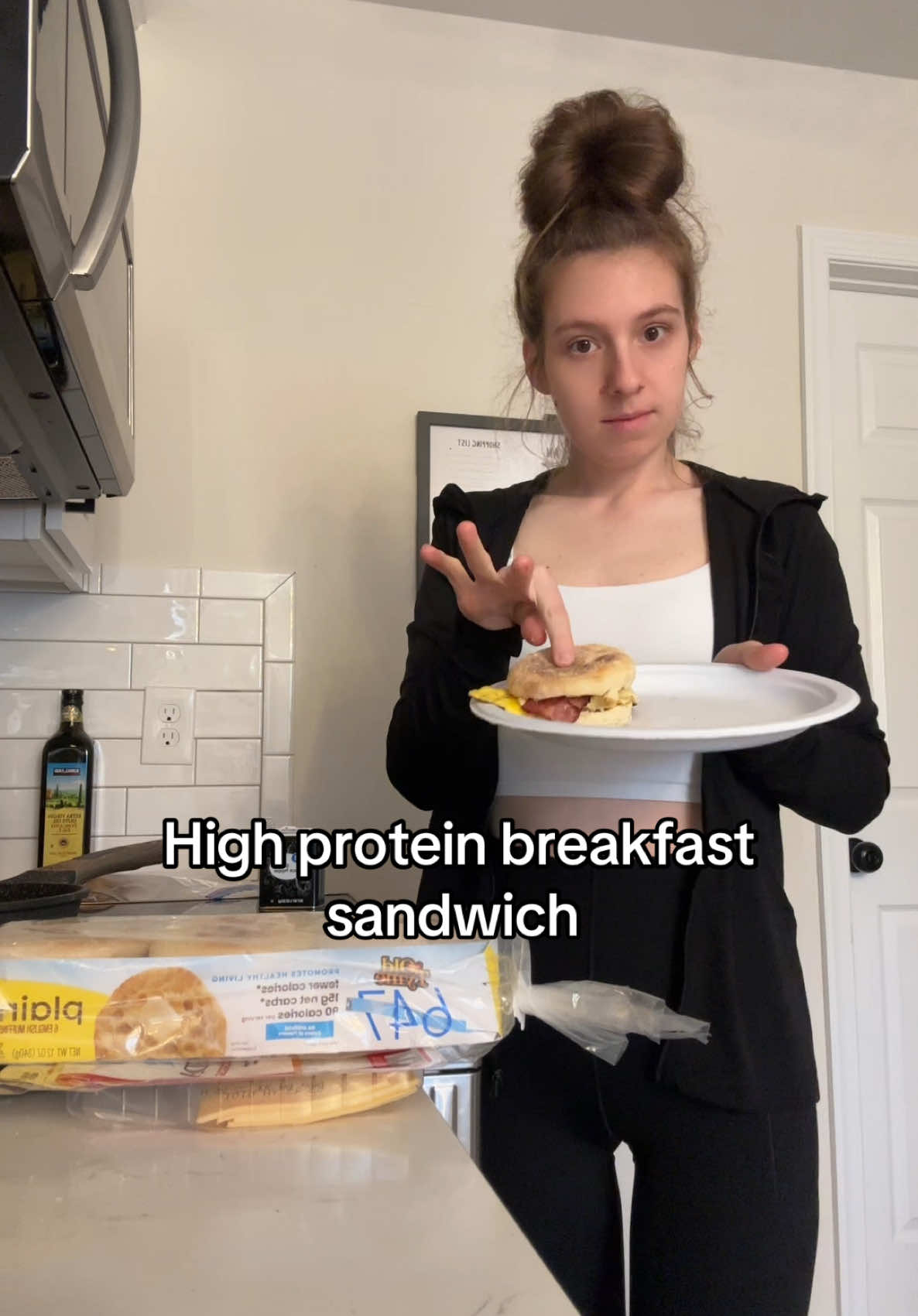 A post by @carolineefitness25 on TikTok caption: I can honestly say I eat more breakfast now then I ever have! This tastes super similar to my fav Starbucks sandwich and it’s high protein and so bomb! #protein #weightloss #fittok #fittok #fyp #healthyrecipes #breakfast #starbucks #weightlossjouney 