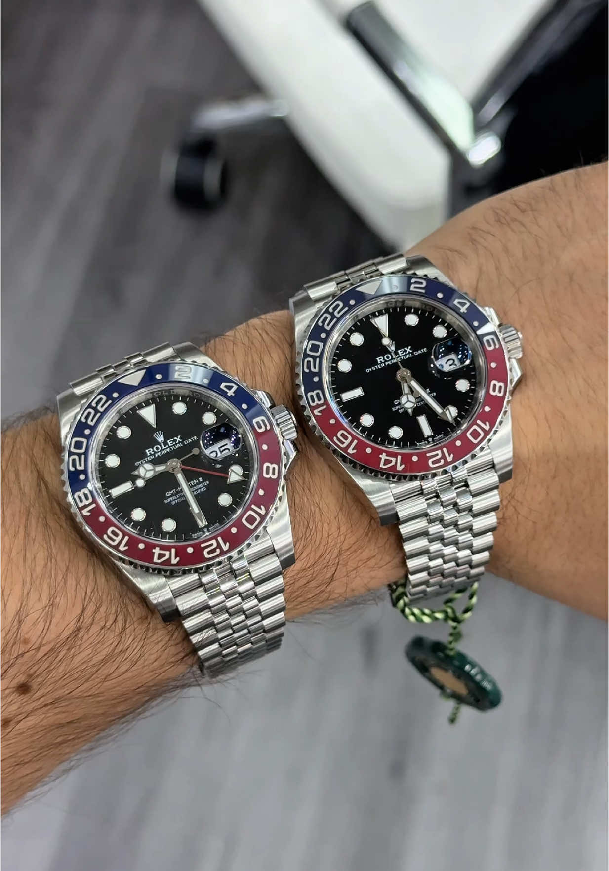 A post by @gusvillajewelry on TikTok caption: Is box and papers important to you?? • • • • • • #rolexwatch #boxandpapers #rolex #gmtmaster2 #rolexsubmariner 