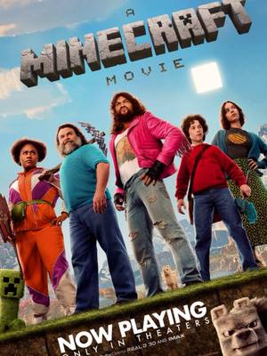 A post by @minecraft on TikTok caption: #MinecraftMovie is out now! Get your ticket (and your pickaxe) and dig into a new adventure, now playing in theaters only 💎 