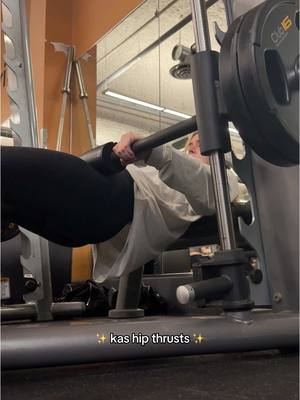 A post by @sarahjohnstonfit on TikTok caption: For the quad dominant girls or if you just prefer this look! While you can’t 100% isolate your glutes, kas hip thrusts is amazing for maximizing glute growth and minimizing leg engagement. 