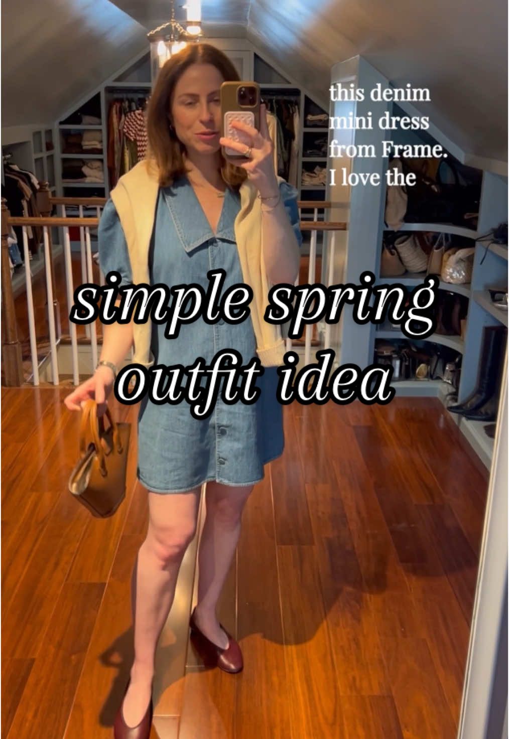 A post by @kellymccoyd on TikTok caption: Simple spring outfit! #bumpstyle #simplestyle #outfitideasforyou #tuckernuck #framedenim 
