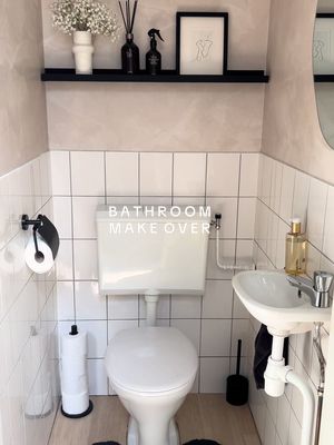 A post by @siefshome on TikTok caption: before ➡️ after ✨ a little transformation can make a big difference! This wallpaper from @Photowall completely changed the vibe of this space. Obsessed with the result! 🤍💫 Wallpaper I used:  Mineral Matter - light beige Want to refresh your own space? Use SIEFS25 for 25% off + free shipping! (valid for 4 weeks) 🔗 in bio #photowallsweden #homemakeover #beforeandafter #cozyvibes #interiorinspo #homedecor #cozyhome #bathroommakeover #hometransformation #wcmakeover   