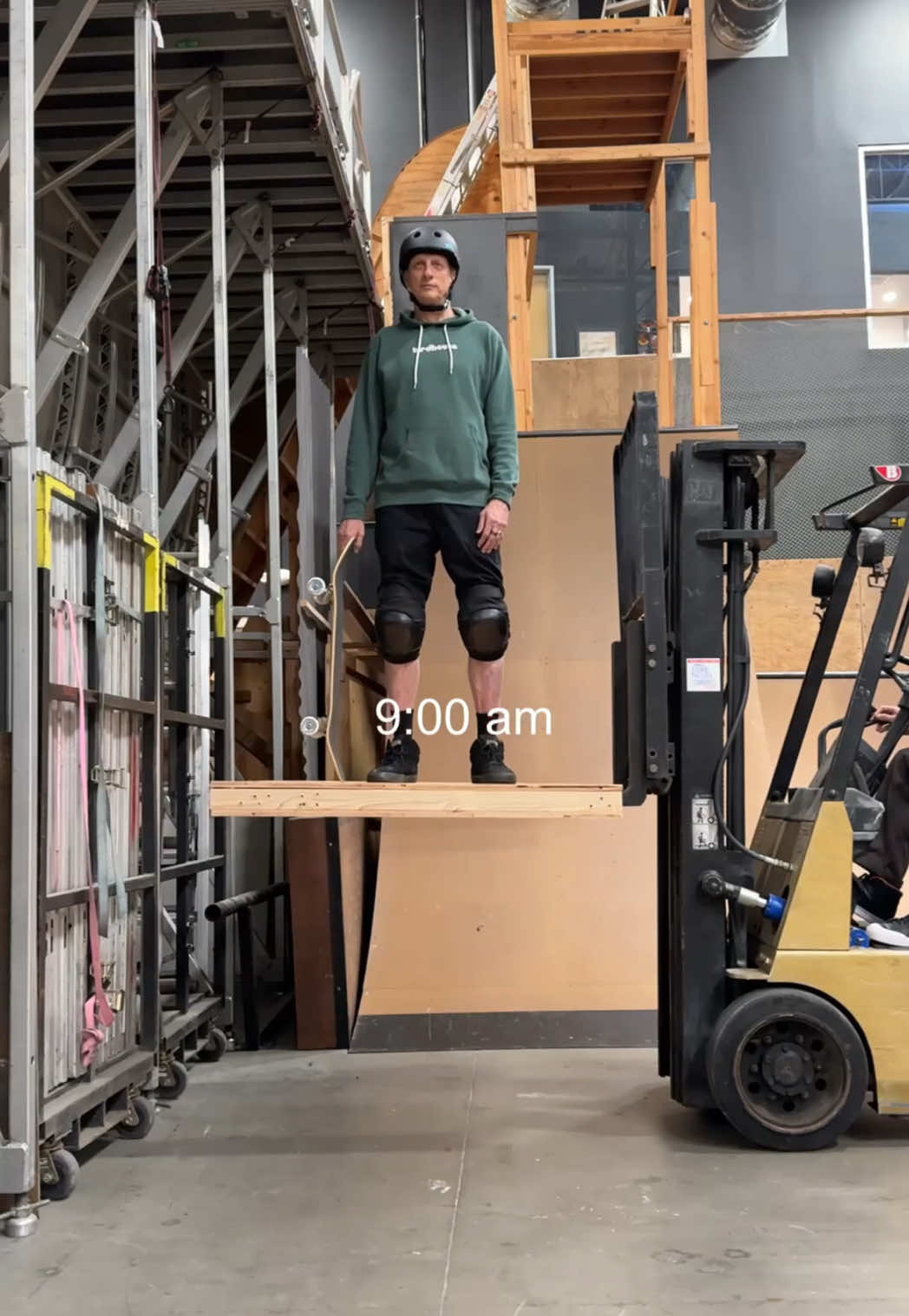 A post by @tonyhawk on TikTok caption: The morning routine is full of perils. 🎞️: @Alim Khan 