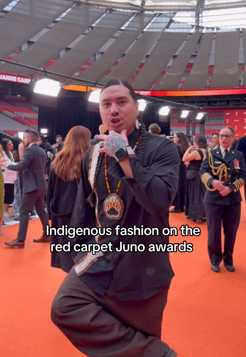 A post by @notoriouscree on TikTok caption: Which Indigenous inspired fit was your favourite #nativetiktok #indigenoustiktok #fashion #culture 