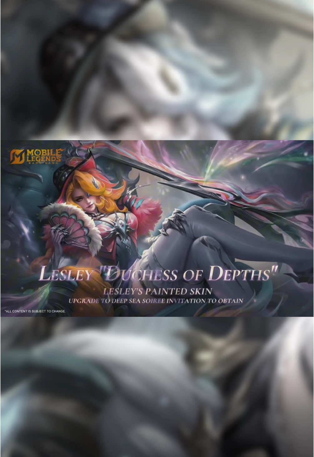 A post by @mobilelegends_id on TikTok caption: Skin Lesley sekece ini yakin ga beli guys? 😱 #mlbb #mobilelegends #mobilelegends_id #serubarengmlbb #samasamamain #lesleymlbb #trailer 
