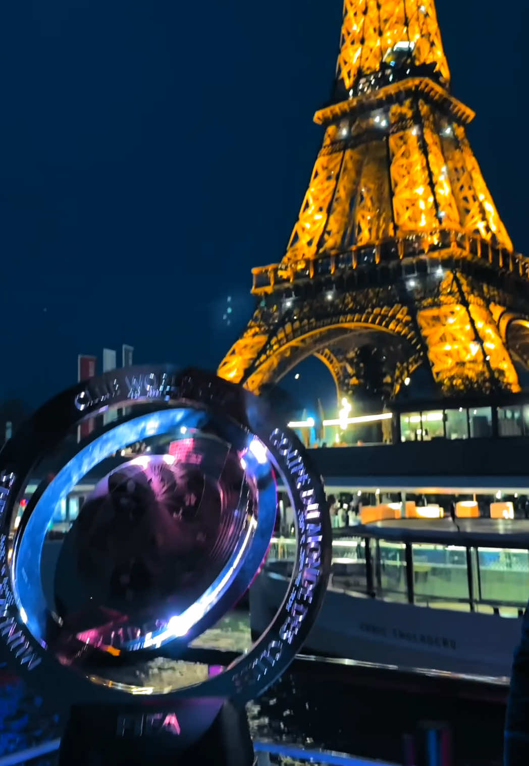 A post by @oussifooty on TikTok caption: Look what has arrived in Paris🇫🇷🤩🏆 #ChasingTheTrophy #TakeItToTheWorld #football #soccer 