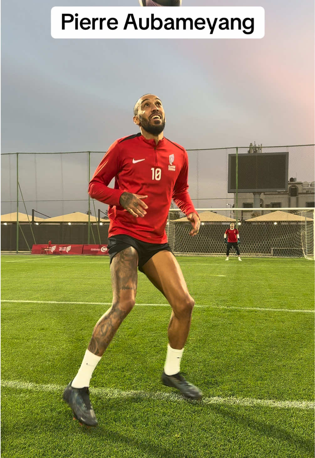 A post by @moderngoalkeeper on TikTok caption: Shooting challenge vs Pierre Emerick Aubameyang 🧤⚽️ #foryou #goalkeeper #fyp 