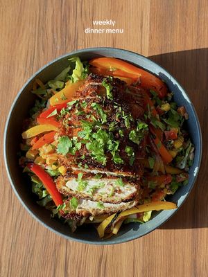 A post by @zoebarriesode on TikTok caption: a spring forward week!  #cooking #ingredientprep #dinner 