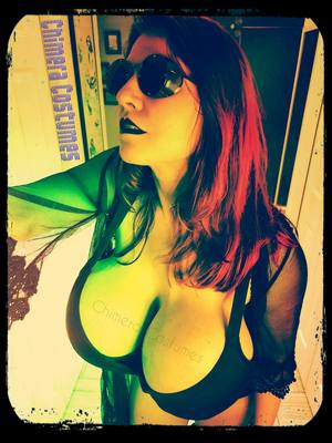 A post by @chimeracostumes on TikTok caption: It's giving... 90s cybergoth? Or am i crazy?  #gothgirl #fashion #summer #black #bikini #retro #ootd 