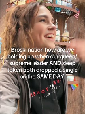 A post by @glittermemadi on TikTok caption: Best believe I’ve blasted in on EVERY LAST speaker at the bars I’ve worked. All of Knoxville will be broski nation and April 4th is regarded as a national holiday. #brittneybroski @Brittany #sleeptoken @Sleep Token #knoxville #fyp #marketsquare #bartender 