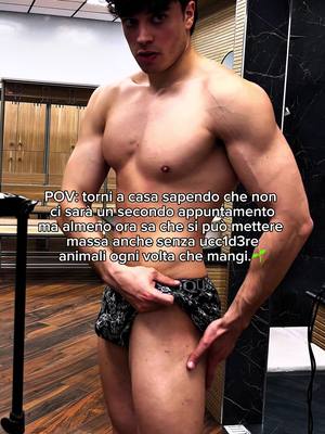 A post by @nacciflex on TikTok caption: Non ci sarà un secondo appuntamento ma almeno ha scoperto che si può crescere senza far soffrire nessuno 🌱#gymtok #gym #vegan #perte 