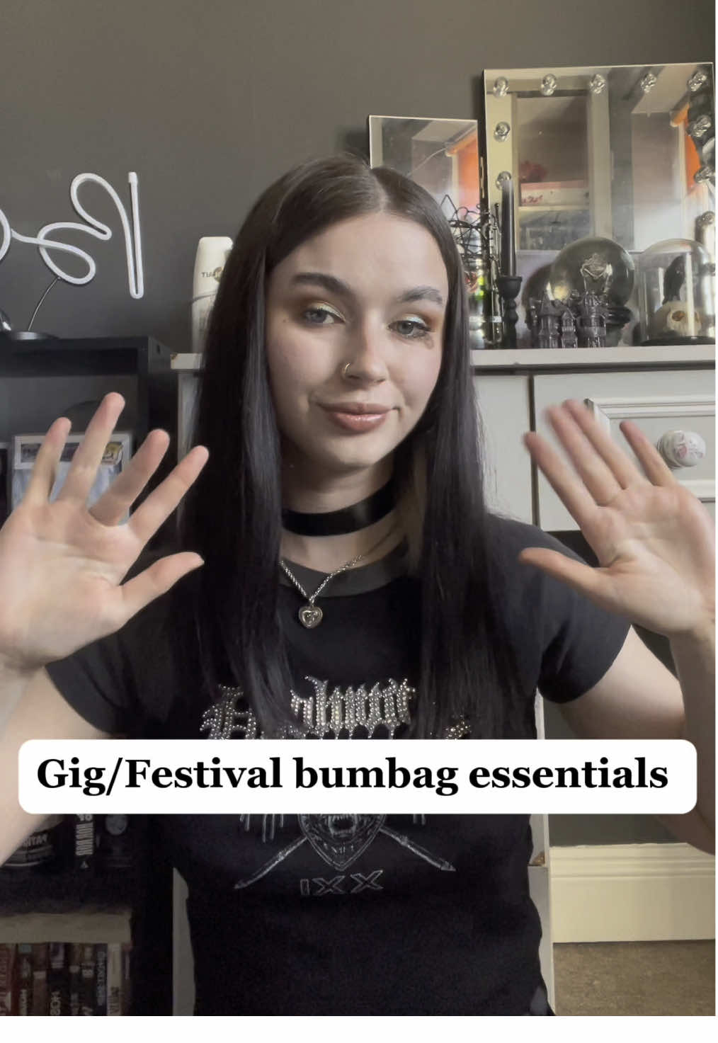 A post by @arianamageeginn on TikTok caption: ARRREEE YOU READYYY for festival season! My absolute necessities for the festival arenas! 🙌🏻🎪 did I miss anything? Let me know what your absolute essentials are! #festival #festivalseason #metaltok #alttiktok #festivalinspo 