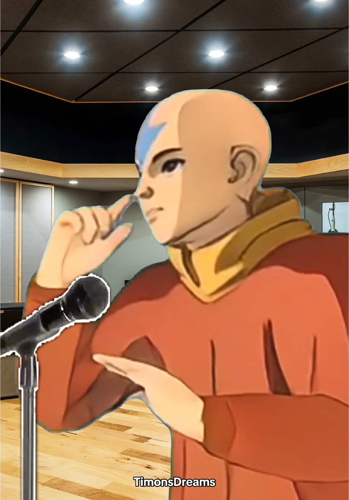A post by @timonsdream on TikTok caption: Bro brings some girls around, now all of a sudden he movin brazy😭😭#aang #singing #tanjiro 
