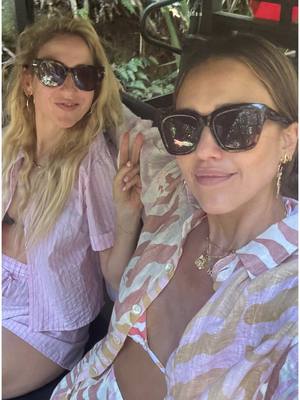 A post by @jessicaalba on TikTok caption: Jungle ride to the #beach - let’s gooo! #SpringBreak 