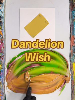 A post by @fritzdoesart on TikTok caption: “Dandelion Wish” (color match) #color #art #painting #colortheory #fritzdoesart 