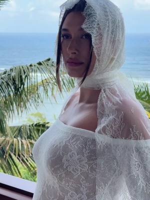 A post by @haileybieber on TikTok caption: last April. 🥹 reminiscing on the belly ✨✨