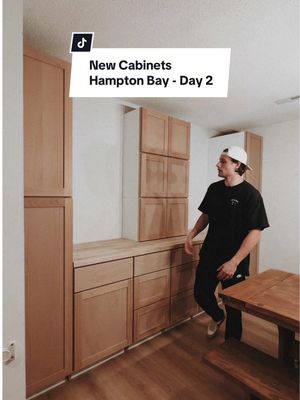 A post by @drewpow on TikTok caption: Would you guys paint or stain these?