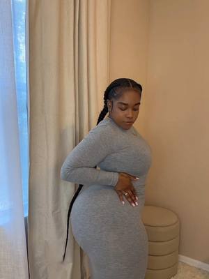A post by @londondagreat1 on TikTok caption: Haha I’m not about to keep telling yall about these dresses! @REORIA  I see you and what you’re doing for us thick girlies 🥰🥰 #fyp #relateablecontent #reoria #reoriadress #maxidress #bodycondress #ribbeddress #snatched #plussizefashion #curvybodies 