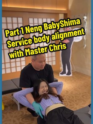 A post by @masterchrisleong on TikTok caption: Part 1 Neng BabyShima Service body alignment with Master Chris @Neng BabyShima #masterchrisleong #chrisleong #tittar #clm #clmethod #midvalley #Premium #suite #pavilion #sripetaling #ampang #梁润江 #跌打 #师父 #鐵打 #师傅 #jakarta 