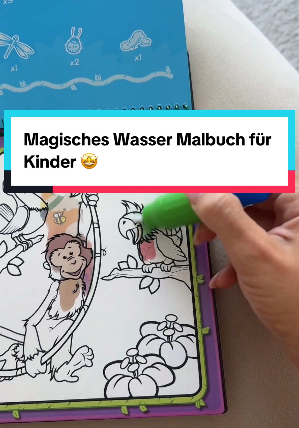 A post by @nathalie_bw_official on TikTok caption: Zaubermalen nur mit Wasser? Liam ist obsessed!  Hab euch ein ähnliches Buch unten verlinkt! 😍 Wir lieben es!!!🥰 Ad #momlife #magicwaterbook #toddlertoys #Ad 