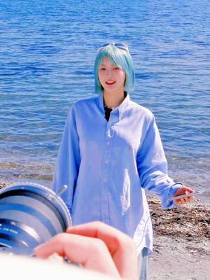 A post by @d0d_x on TikTok caption: BTS✨ #bangladesh #🇧🇩 #kejimin #behindthescenes  I made my voice, but the sound of the sea was so large that I couldn't hear my voice.🥲😂  . .
