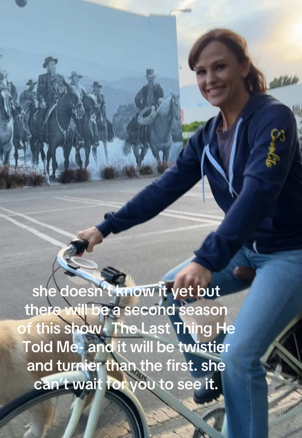 A post by @jennifergarner on TikTok caption: That’s a wrap on season two of #TheLastThingHeToldMe. ♥️ @Apple TV 