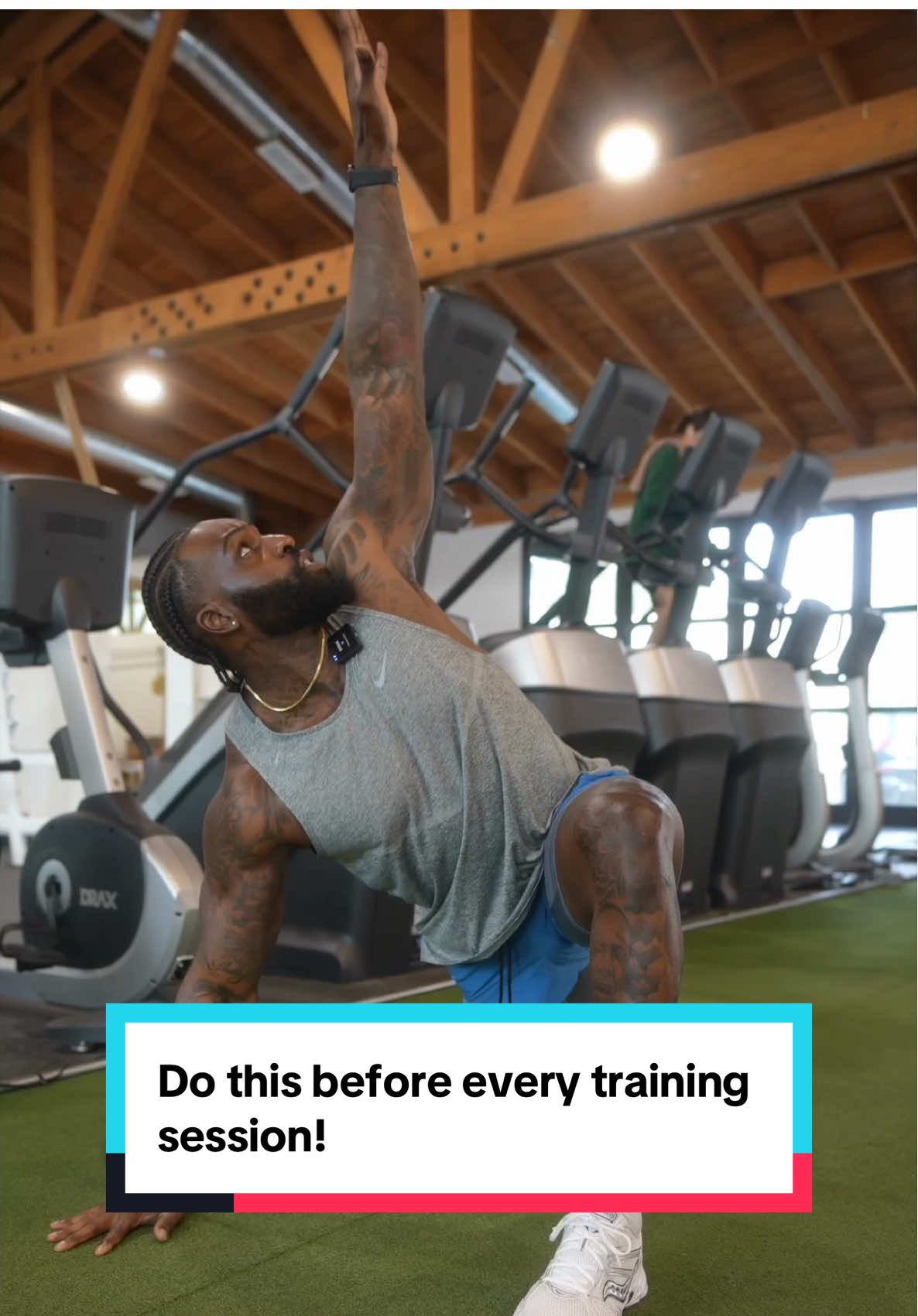 A post by @devinfitofficial on TikTok caption: Listen fam,  It’s very important to mobilize and activate before training. That way you can avoid injury & get the most out of your workouts. Getting the most out of your workouts means more progress in the long run. There’s nothing worst than feeling like your in pain your entire workout session. & There’s nothing better than feeling great during your workout session. Feeling great while training all depends on what you do leading up. Your nutrition , your rest, recovery, mobility and activation. That’s why having the right training structure to drop 20-30 lbs in the first few months is pivotal. Now if you need help with the right strategy to finally get rid of the stomach and love handles DM me “Train”. #builttowin #unlockyourpotential #fatloss #fatlosscoach 