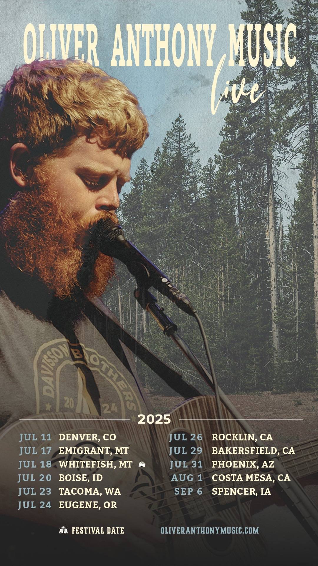 A post by @oliveranthonymusic on TikTok caption: Excited to hit the road this summer with my U.S. tour, and share some new music with you all! Tickets available through the link in bio and at oliveranthonymusic.com  Local Pre-sale: Thursday, April 10th at 10 AM (local time) General On Sale: Friday, April 11th at 10 AM (local time) #fyp 