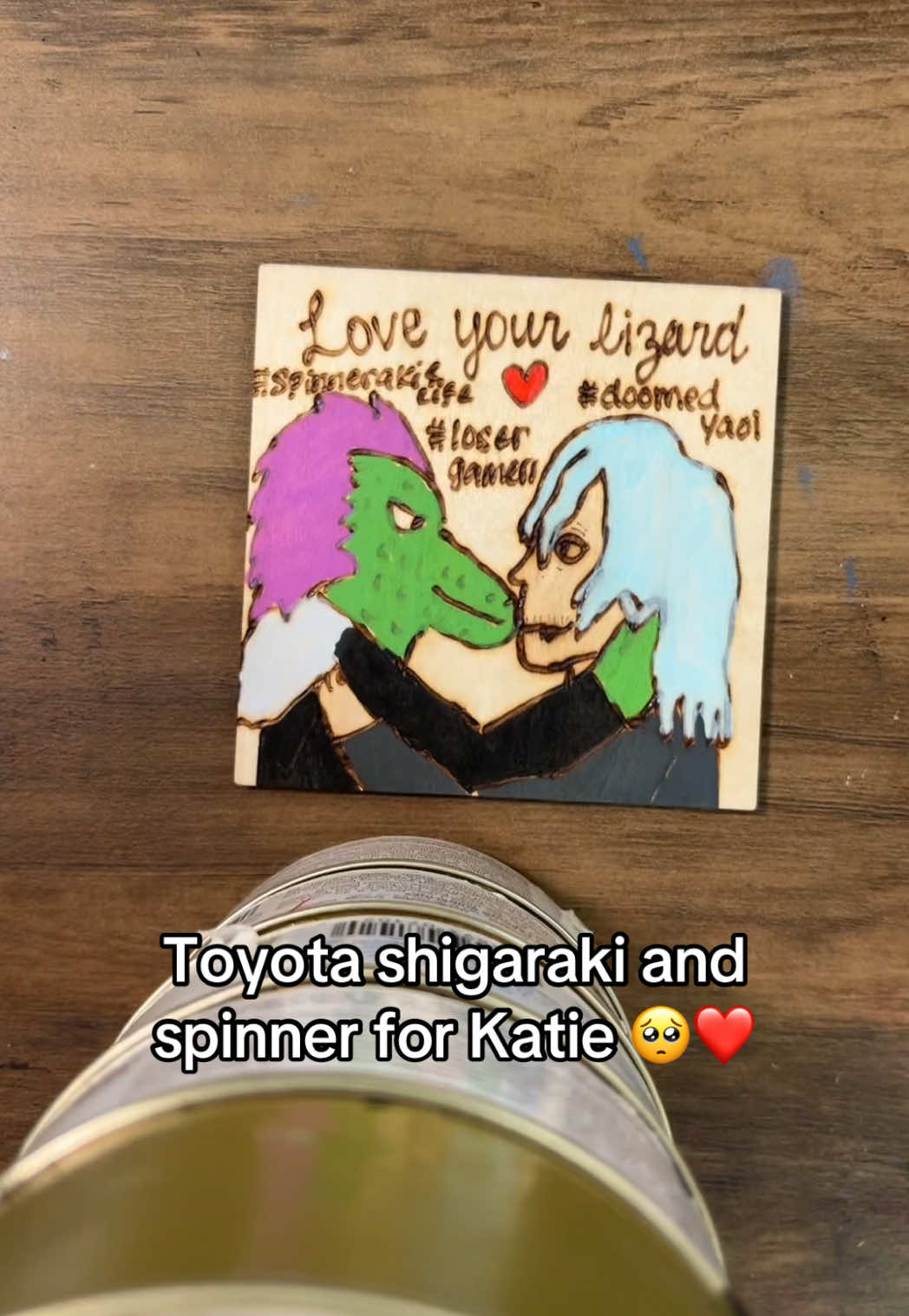 A post by @customwoodburningboss on TikTok caption: What animal is spinner meant to be #customwoodburning #girlboss #SmallBusiness 