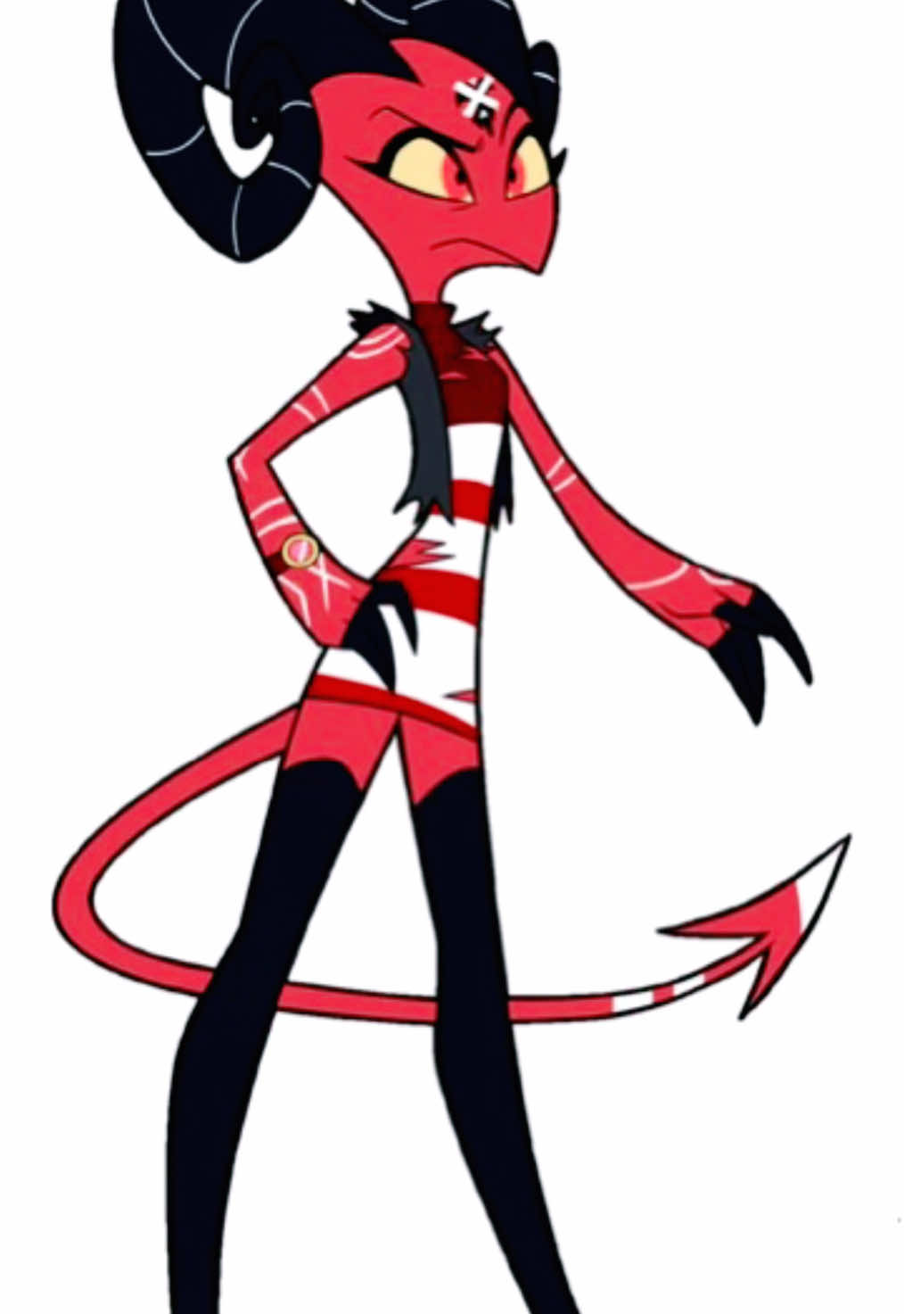 A post by @ninacipher7 on TikTok caption: #greenscreen 😥 sorry i haven’t posted in so long I couldn’t decide on who to make here’s my attempt to make some of the #HazbinHotel and #HelluvaBoss characters 