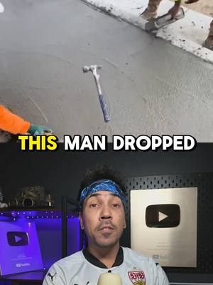 A post by @hudsouza on TikTok caption: This man dropped a hammer on the FRESH cement! #curious #incredible #interestingfacts