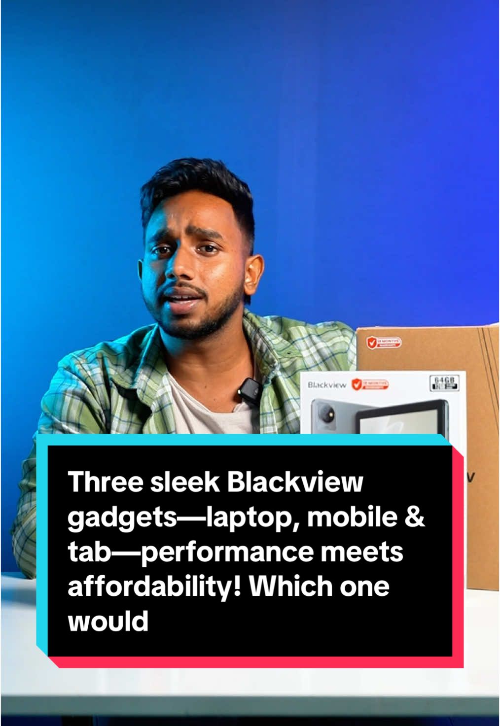 A post by @reviewmaster_sl on TikTok caption: Three sleek Blackview gadgets—laptop, mobile & tab—performance meets affordability! Which one would you pick?” #BlackView #TechOnABudget #AffordableTech #GadgetGoals #TechTok