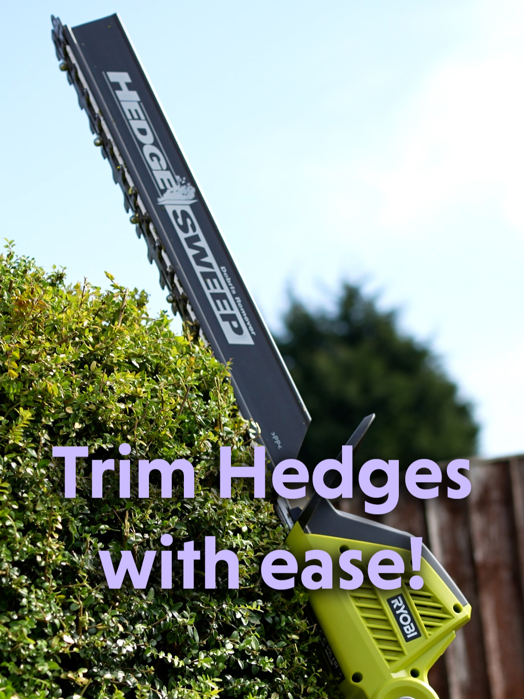 A post by @consumesense on TikTok caption: Trim your hedges with ease! #ryobi #ryobitools #amazon #amazonfinds #amazonfinds2025 #garden #gardening