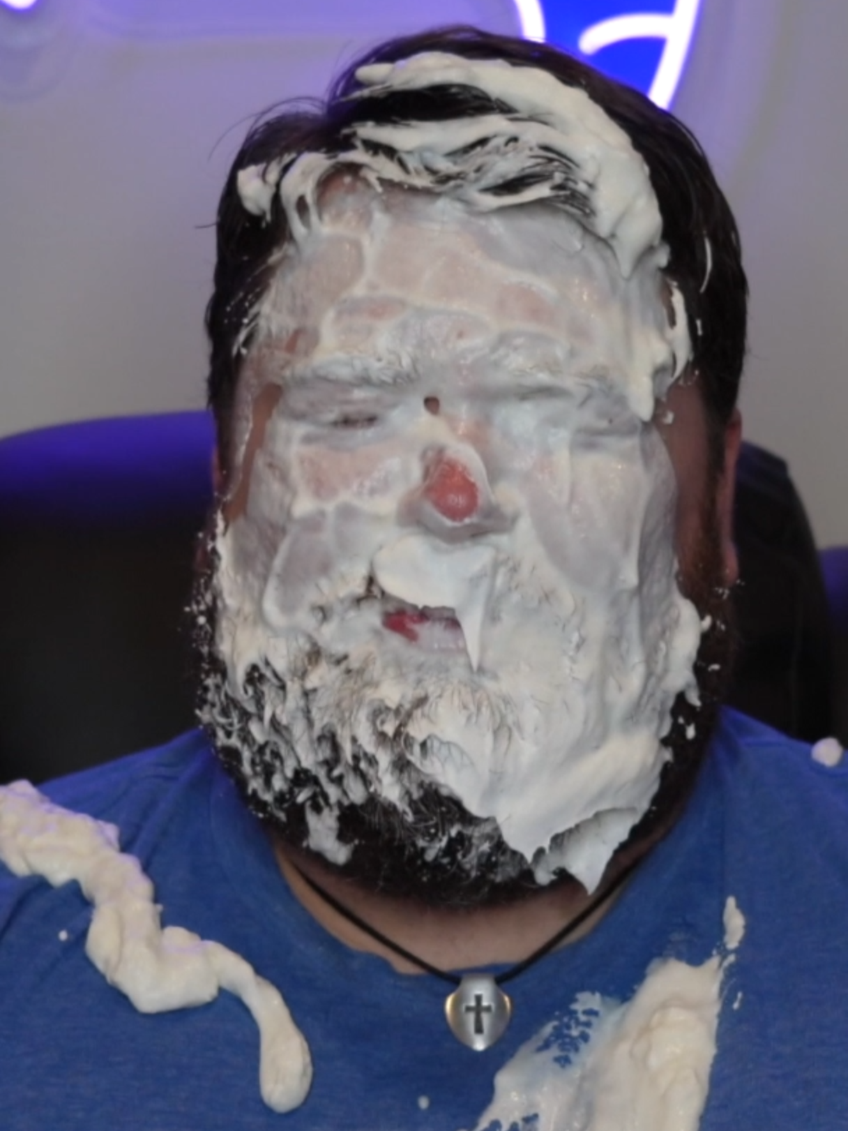 A post by @brianhullsvoice on TikTok caption: I Gotta Guess the Movie Line Or Get A Pie In The Face #pie #pieintheface #challenge #moviequote #guessthemoviequote