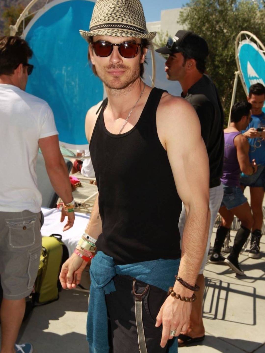 A post by @iansomerhalder on TikTok caption: My festival days are long gone, but man, I wish I had @The Absorption Company when I was in my festival era 😂 here are ways you can use Absorb products for festival season! You can shop all products under my storefront on TT shop  Getty Images/Christopher Polk 