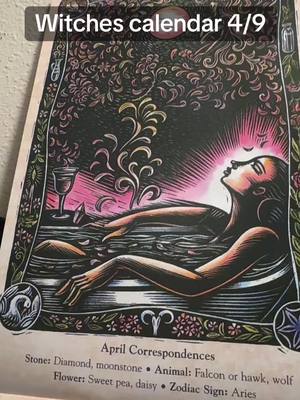 A post by @killemkhaos on TikTok caption: I promised these when I first got this. But life lately for a Virgo has been lifin’ 😂 any one else w me?  Anyways ! I will do my best to post these every day ! Are you already wearing brown today? 👀 #witchescalendar #killemkhaos #divinefeminineenergy #darkfeminineenergy #chaoswitch #divinefeminine #aprilshowersbringmayflowers 