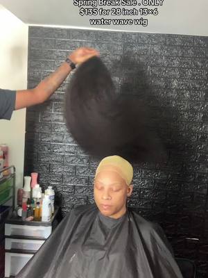 A post by @kenn_comedytv on TikTok caption: Spring Break Sale . ONLY $135 for 28 inch 13×6 water wave wig #virall #share #xyzbca #followme #forgirlforeverwig #waterwavewig 