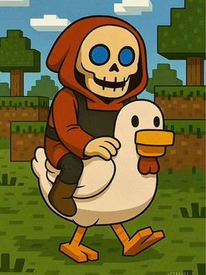 A post by @skullchefasmr on TikTok caption: CHICKEN JOCKEY #chicken #minecraft #fypage #jockey #fypシ゚viral 