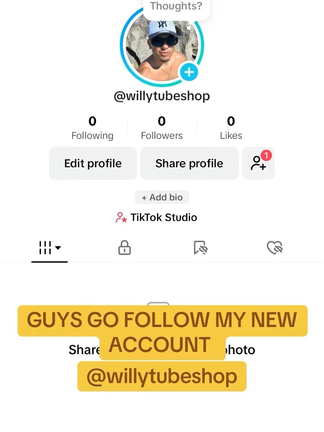 A post by @willytube on TikTok caption: Guys go follow my new account @willytubeshop 